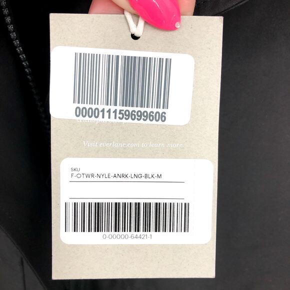 Everlane Womens ReNew Anorak Rain Coat Long Medium Black Hooded NWT - Picture 10 of 10